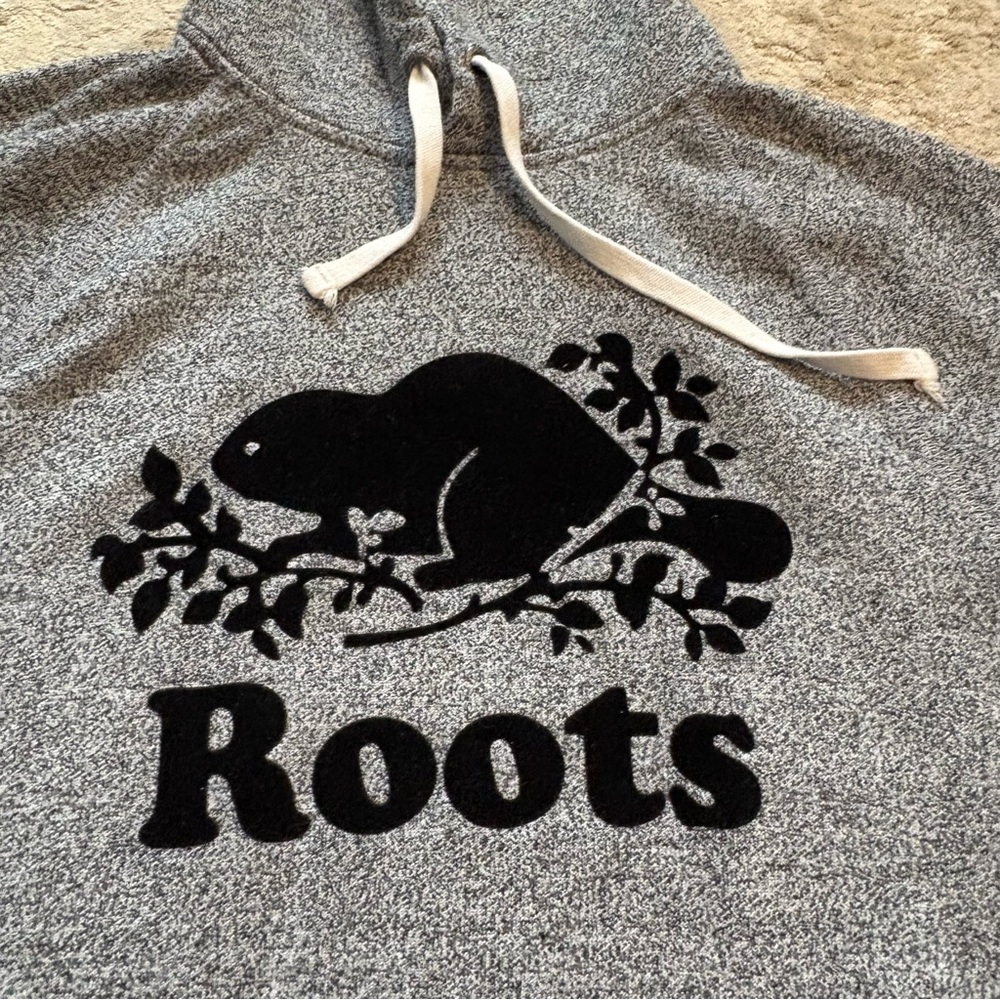 Roots Original Kanga Salt & Pepper Pullover Hoodie Sweatshirt Size Xsmall - Picture 4 of 9